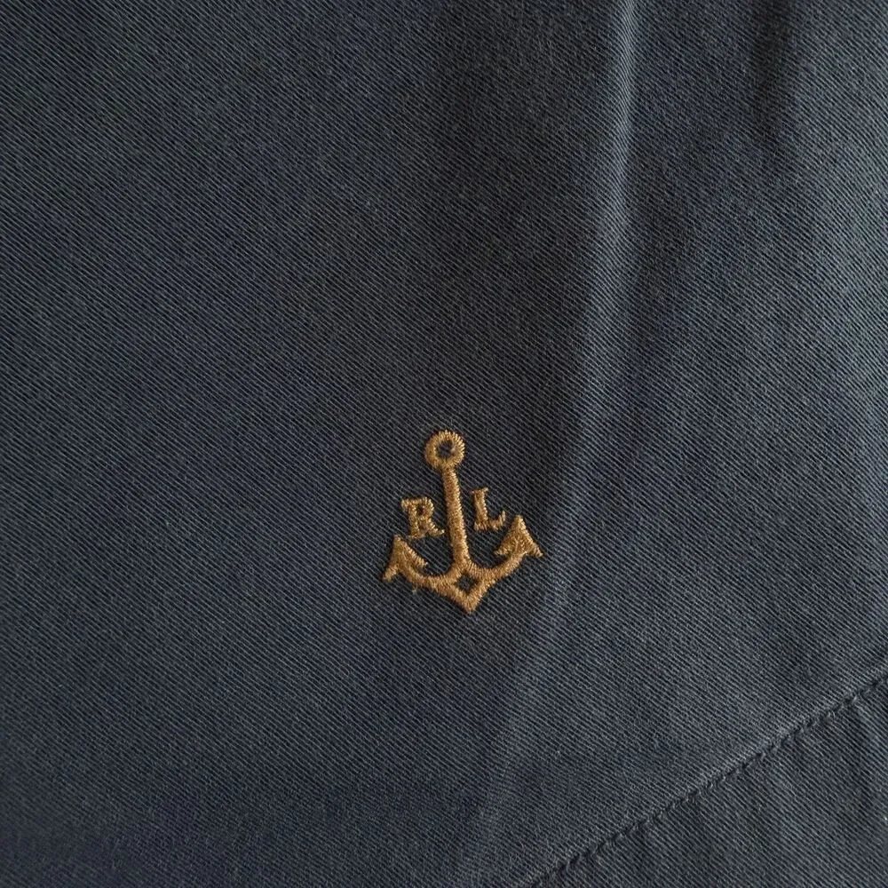 Polo Ralph Lauren Embroidered Flag Shorts 40 X 9 Navy Blue Classic Preppy